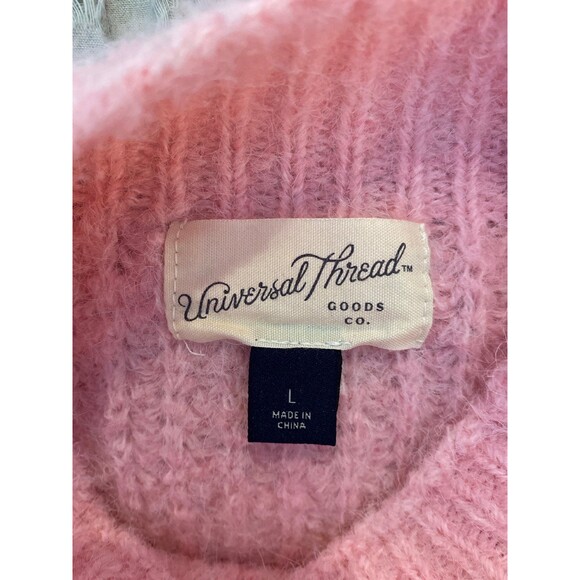 Universal Thread Sweater Size Large Soft Pink Super Soft Fuzzy Cable Knit Comfy - Picture 8 of 12